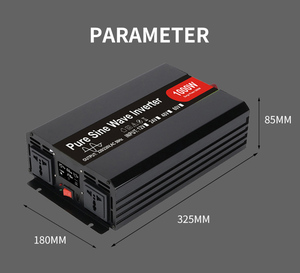 อินเวอร์เตอร์รถยนต์คลื่นไซน์บริสุทธิ์1000วัตต์ DC 12V 110V AC จอแสดงผล LCD 1พอร์ต USB 3เอาท์เล็ตสำหรับบ้านรถบรรทุก RV ความถี่60Hz - Product Image 4