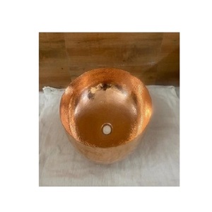 Fregadero de cuenco de calidad superior Color cobre martillado personalizado moderno Simple llano indio alta venta exigente fregadero de cobre - Product Image 1