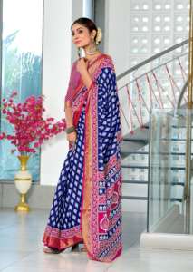 Sari de Algodón Mul Mul Buti para Mujer, Estilo Indio-Pakistaní, con Estampado Digital y Borde de Zari, Moderno, para Bodas y Uso Casual - Product Image 6