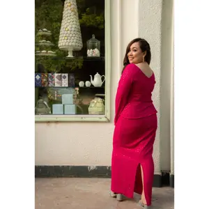 Ensemble de cordon en coton rose ChikanKari pour femmes Maharani par Thread & Button - Product Image 6