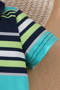 Ensemble de barboteuse décontractée à manches courtes pour bébé, col rabattu et body à col rond, vêtements d'été pour tout-petits et bébés garçons - Product Image 6