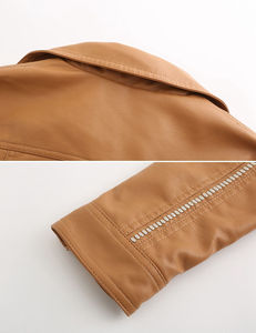 Chaqueta de cuero de talla grande para mujer, chaquetas cortas clásicas con cremallera para motocicleta, abrigo básico de cuero para Otoño e Invierno para mujer, chaquetas de cuero - Product Image 4