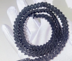 Plata de Ley 925, moissanita negra, Barbilla cubana, hermosa pulsera de moissanita negra, fabricación para joyería de hip hop - Product Image 3