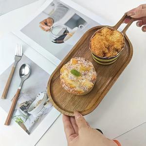 Ensemble de plateaux en bois vaisselle de service à manger plateaux de service en bois avec poignée du meilleur fabricant - Product Image 3