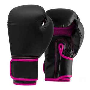 Guantes de boxeo con logotipo personalizado de Pakistán Fabricante 8oz 16oz Deportes de cuero MMA Fighting Kick Boxing Guantes de entrenamiento de perforación - Product Image 1