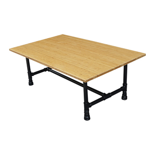 TEABAMBOO TB005 Coffee <b>Table</b> 60x100x40cm Durable Industrial Design with Pipe Legs for Home Living Room Furniture - Product Image 1