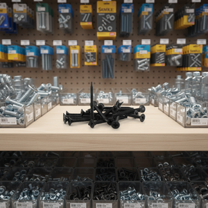 Vis pour cloisons sèches, tête de trompette autoperceuse, pointe de forage, classe 8.8, finition phosphatée, acier au carbone, montants métalliques, plâtre - Product Image 1