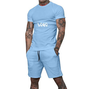 Ensemble deux pièces décontracté et élégant pour homme : T-shirt respirant à manches courtes et short imprimé de haute qualité – Confortable pour le quotidien - Product Image 1