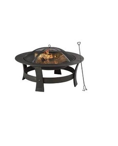 Paquete pequeño clásico para exteriores, cubierta redonda, rocas de vidrio rústico, Pellet de cerámica, Caldero de vaquero, muebles portátiles para fogatas - Product Image 1