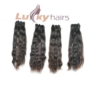 Paquetes de cabello humano de un solo donante alineados con cutícula cruda Templo indio Máquina sin procesar Extensiones de color negro natural de doble trama - Product Image 4