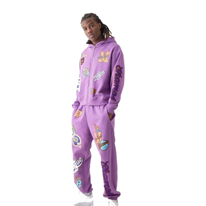 Trendy Baggy Oversized Mens Winter Tracksuit Regular Fit Two Piece <b>Hoodie</b> and Jogger Set Custom Logo 100% Cotton Wholesale - Product Image 4
