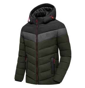 Veste matelassée pour hommes personnalisée coupe-vent en toile avec col montant hiver bulle rembourré style deux tons - Product Image 5