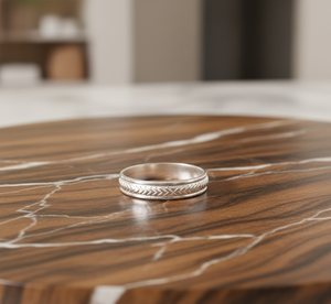 Anillo de Compromiso Clásico de Plata de Ley 925 con Banda Milgrain para Mujer, para Bodas y Fiestas - Product Image 6