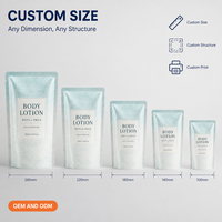 Pochette de recharge pour lotion corporelle personnalisée avec étiquette privée, 500 ml (16,9 fl.oz), Doypack autoportant, fabrication usine