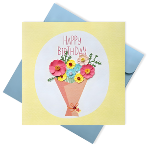 การ์ดอวยพรกระดาษจากเวียดนามขายดีที่สุดสุขสันต์วันเกิดพร้อม3D ป็อปอัพยกดอกไม้งานฝีมือที่ไม่เหมือนใคร - Product Image 4