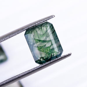 Agate verte mousse, coupe octogonale, qualité supérieure, 2,90 carats, 10,0x8,0x4,0 mm, pierre précieuse non montée, fabrication de bijoux, Vikas - Product Image 1