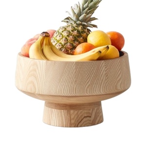 Utensilios de cocina de madera decorativos-Cuencos para servir alimentos y frutas para fiestas para el desayuno Ensalada y mezcla - Product Image 1