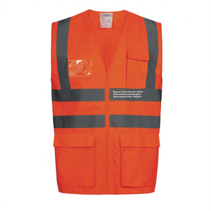 Gilet orange haute visibilité EWALD conforme aux normes ISO 20471 et 13688 SAFESTYLE, autocollants et lumières réfléchissants promotionnels - Product Image 2