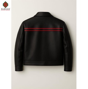 Chaqueta Bomber de Cuero Sintético Marrón para Hombre, Corte Entallado, Estilo Casual de Invierno, Diseño Sólido, Cierre de Cremallera, Cuello Alto, Servicio OEM - Product Image 4