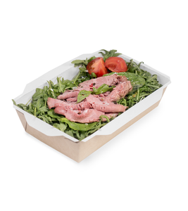 Bol à salade en papier kraft de qualité supérieure 800 ml avec couvercle transparent anti-fuite pour plats à emporter, personnalisable avec logo - Product Image 1
