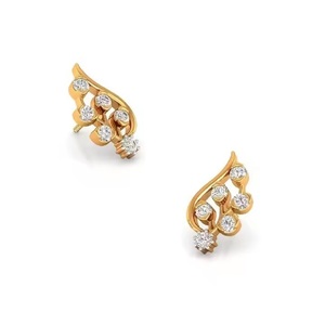 Nouvelles boucles d'oreilles hip-hop en or jaune 10 carats avec diamant jaune princesse de forme carrée cultivé en laboratoire, style luxe or - Product Image 1