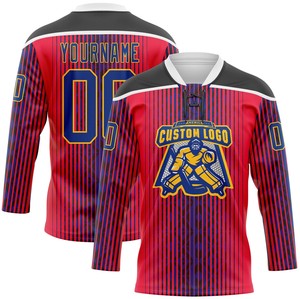 Jersey de Hockey sobre Hielo Personalizado con Cordones, Impresión Digital, Ropa de Equipo, 100% Poliéster, Antibacterial, Secado Rápido, Nombre del Equipo Personalizado - Product Image 2