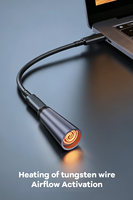Encendedor Eléctrico USB C Portátil Mini, Dispositivo de Encendido Electrónico Activado por Flujo de Aire sin Llama para Teléfono Inteligente y Banco de Energía