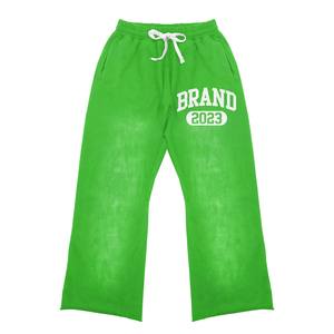 Vintage personalizado ácido lavado sol desvanecido pulóver Streetwear Casual desgastado bordado Sudadera con capucha Flare pantalón de talla grande invierno - Product Image 3