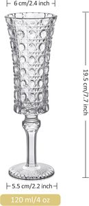 แก้วเป่ามือแบบวินเทจสำหรับดื่มไวน์และงานเลี้ยง  ลายเพชรนูน 120 มล. - Product Image 4