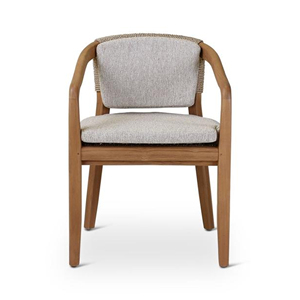 Mobilier d'extérieur Chaise de salle à manger Bois de teck naturel avec corde et coussin Meilleure qualité pour patio jardin-Paola - Product Image 2