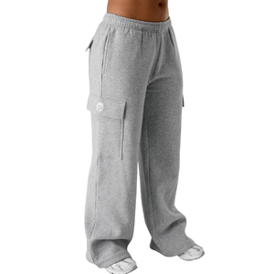 Pantalones Deportivos Unisex de Felpa Gris Jaspeada, Mezcla de Algodón Suave, Cintura Elástica, Pantalones Deportivos Informales para Estar en Casa o para la Calle - Product Image 3