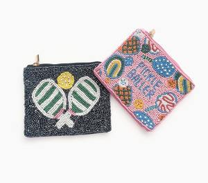 Monedero con Cuentas en Forma de Botella de Champán Rosa, Bordado con Cuentas Blancas, Bolsa con Cremallera, Hecho a Mano, Motivo de Vino Rosado, Regalo para Fiestas, Mini Cartera - Product Image 5