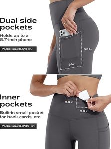 Shorts de yoga taille haute personnalisés pour femmes en Spandex/Nylon à imprimé écossais, respirants, séchage rapide, écologiques, grandes tailles, effet ventre plat - Product Image 4