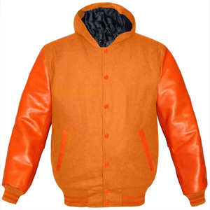 Logo personnalisé Noir Recadrée Laine Veste pour Hommes High Street Style Stand Chenille Broderie Patch Streetwear Varsity Lettre Homme - Product Image 5