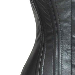 Corsé entrenador de cintura de cuero negro de calidad superior - Product Image 4