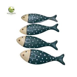 Paintable Ash Wood Carved Fish Ornament <b>DIY</b> Educational Craft <b>Kit</b> for Children-Eco-Friendly Christmas Gift - Product Image 1