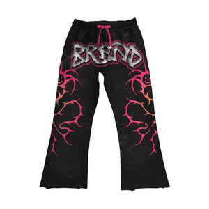 เสื้อฮู้ดดี้ผ้าฟลีซหนา 480 GSM พิมพ์ลายกราฟิกทั้งตัว สไตล์สตรีท ทรงปกติ พร้อมกางเกงจ็อกเกอร์ทรงบาน ล้างสีแบบ Acid Wash ปักลาย - Product Image 3