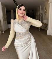 Robe de prière élégante en soie pour femmes adultes, style princesse, faite à la main, anti-plis, à manches longues, avec corsage perlé, collection AL HIJRAH ABAYAS