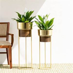 Vente en gros de supports à fleurs personnalisés en métal pour salon/support pour plante d'intérieur avec pot de fleurs - Product Image 1