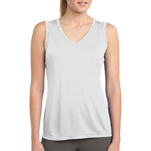 Débardeur à col en V évacuant l'humidité pour femme Chemise sans manches grise - Product Image 4