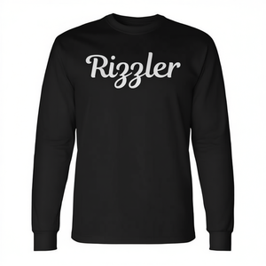 T-Shirt a Maniche Lunghe Rizzler Nera Unisex per Adulti con Collo Rotondo Promozionale - Product Image 2