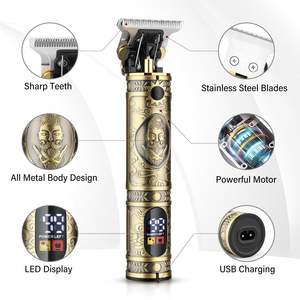 Cortadora de Pelo Inalámbrica Profesional para Hombre, Kit de Recortadora de Barba, Afeitadora Eléctrica LED, Máquina de Corte de Pelo, Fuente de Alimentación USB, Batería - Product Image 5