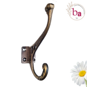 Crochets muraux et cintres porte-clés en fonte de laiton antique de style édouardien - Product Image 2
