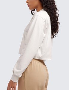 Personnalisé 100% coton Offre Spéciale blanc surdimensionné à manches longues haut court sweats pour femmes haut de haute qualité exigé - Product Image 3