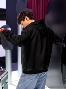 Sudadera con capucha de lana térmica 100% algodón personalizada para hombre al por mayor Sudadera con capucha gruesa informal de invierno con impresión digital y logotipo bordado - Product Image 2