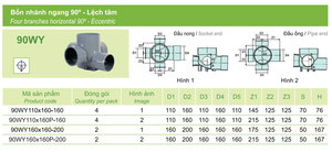 Raccord de courbure horizontal à 90 degrés à quatre branches uPVC de haute qualité pour système d'égout de drainage - Product Image 4