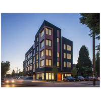 Edificio Comercial Prefabricado Moderno de Bajo Costo con Estructura de Acero Ligero, de Varios Pisos, para Apartamentos, Oficinas, Hoteles y Talleres