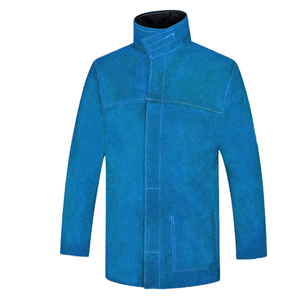 Chaqueta de trabajo de soldadura de cuero de Quick Leather Flame Resistant Heavy Duty Split Chaquetas de soldador de cuero de vaca para hombres y mujeres - Product Image 4