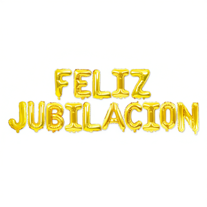 Ballons Feliz Jubilacion, 12 pièces, décorations de fête avec lettres dorées - Product Image 2
