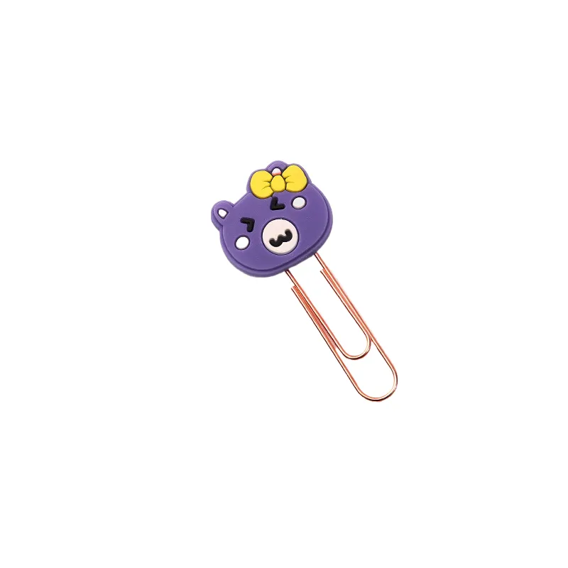 Cartoon learning stationery cute colorful bookmark clip office supplies paper clip metal paper clip